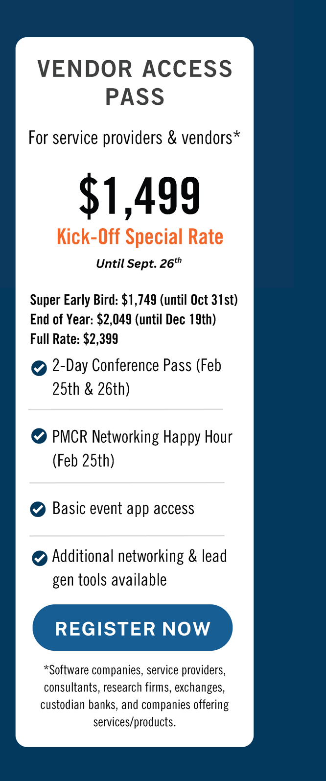 PMCR 2026 - Vendor Access Pass