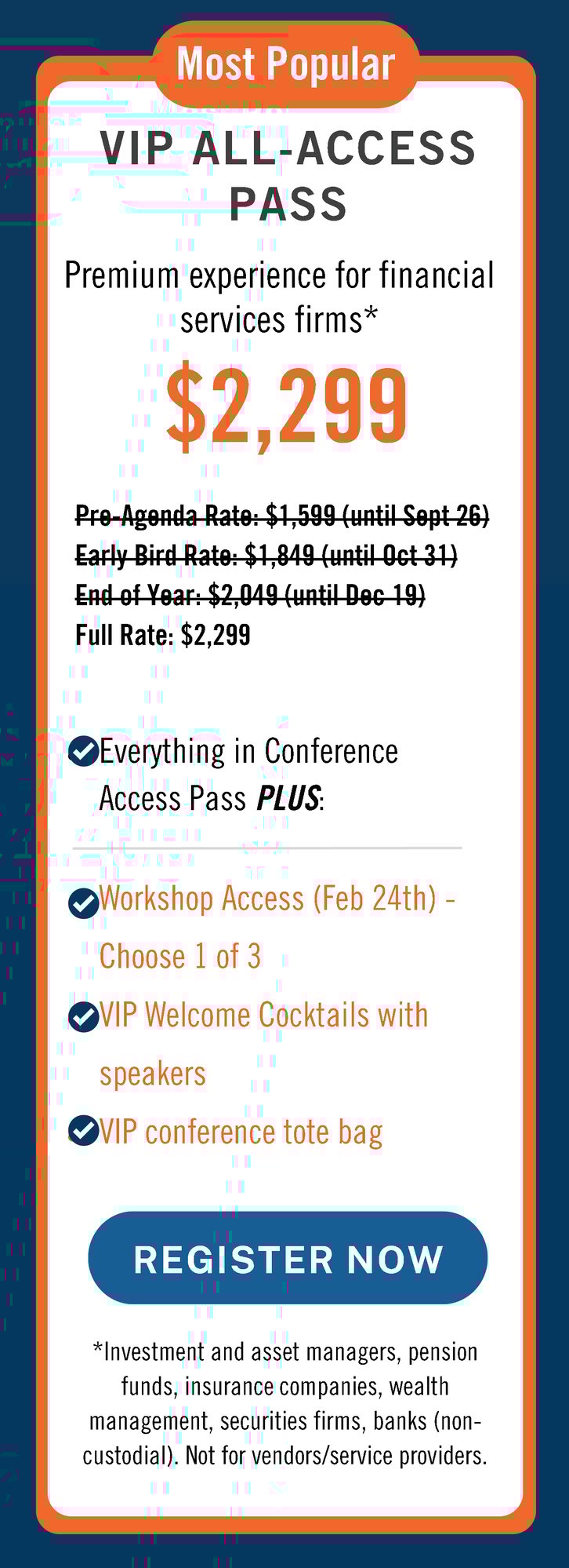PMCR 2026 Pricing - VIP All-Access Pass