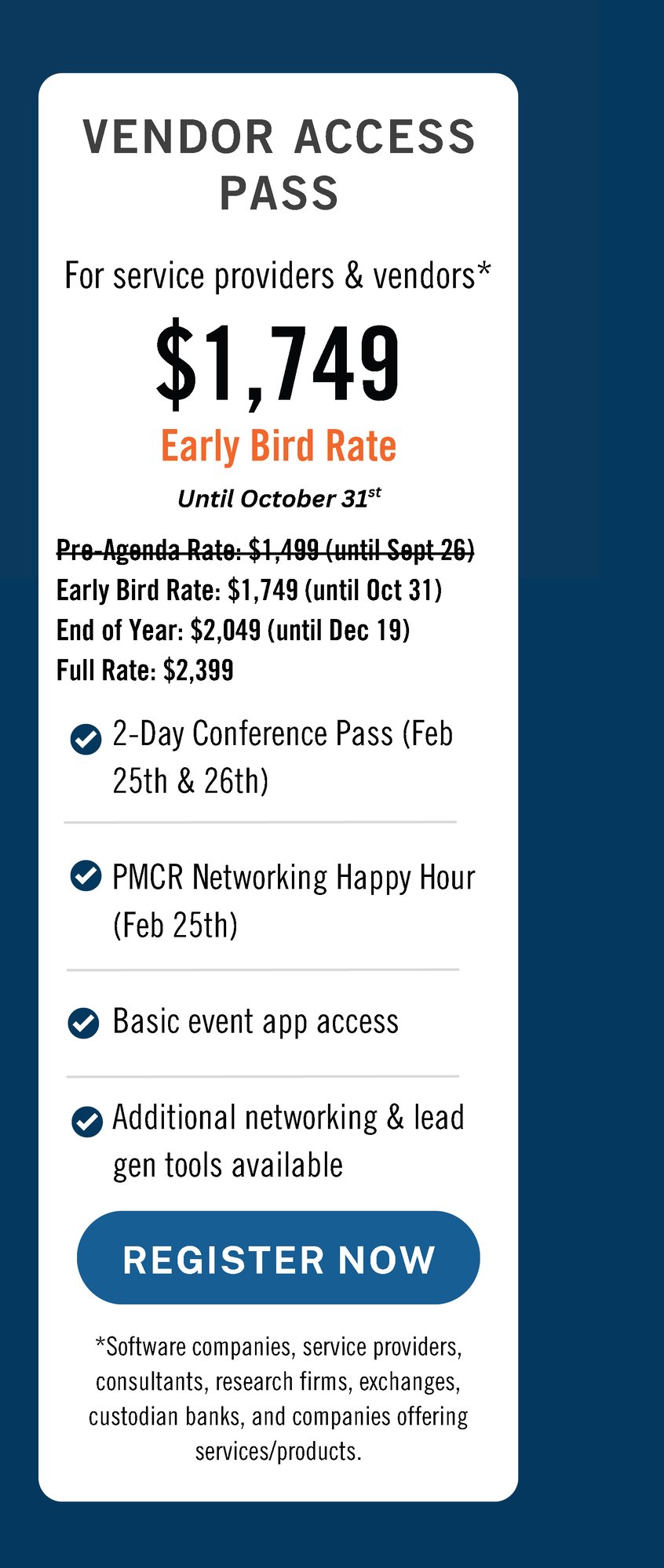 PMCR 2026 Pricing 