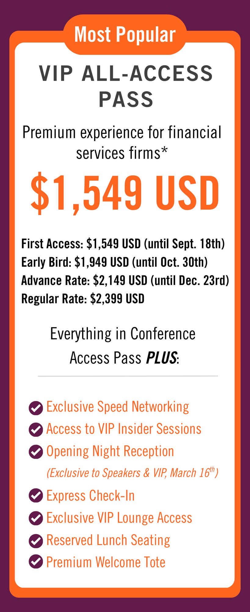 PMCR 2027 New York Registration - VIP access pass