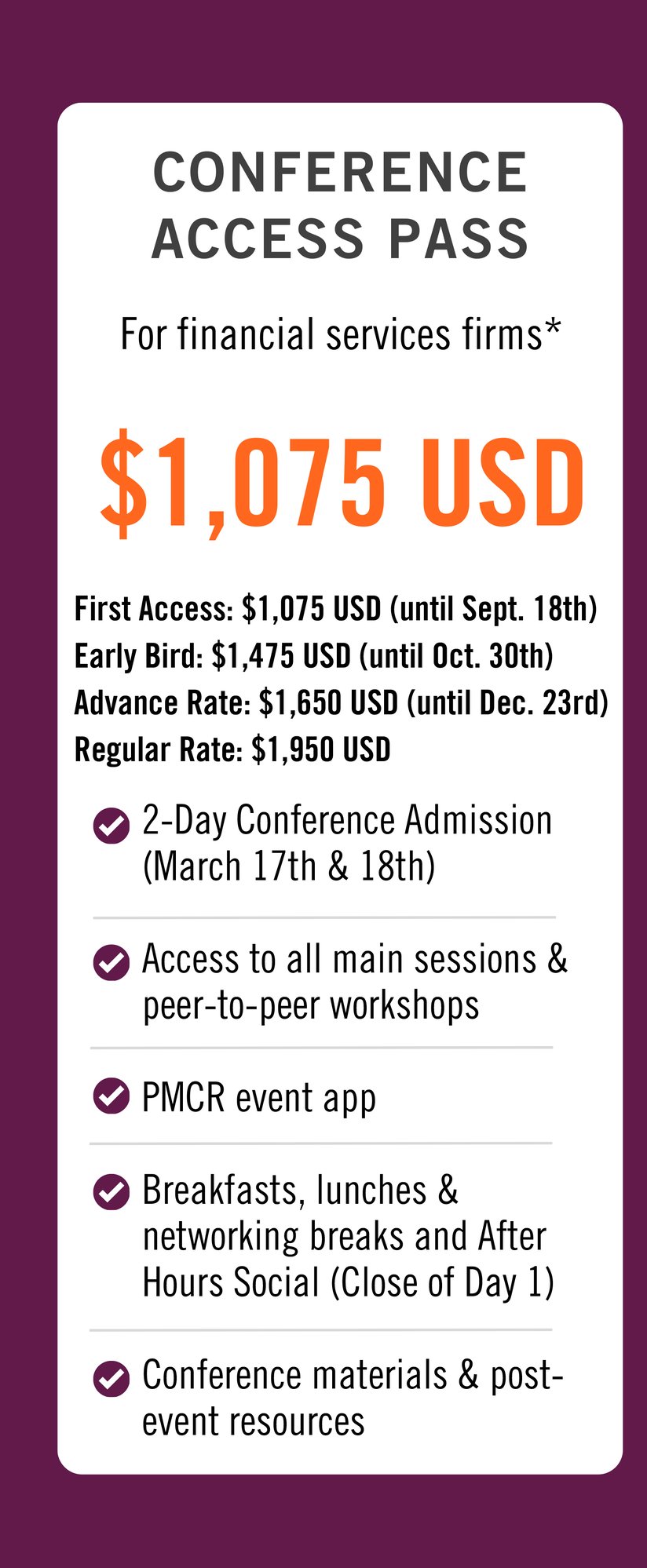 PMCR 2027 New York Registration - Conference Access Pass
