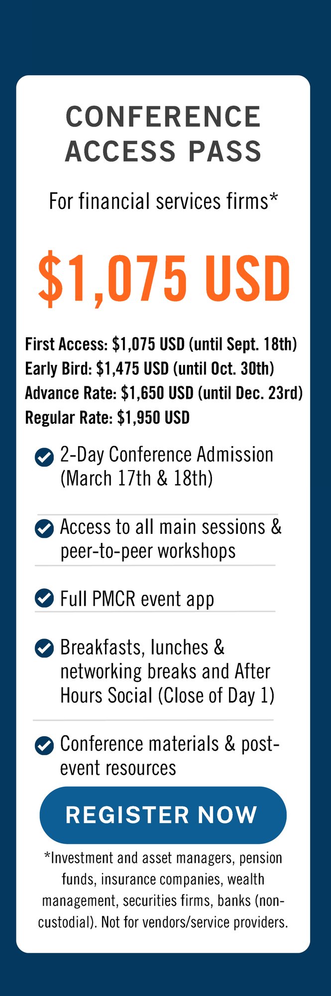 PMCR 2027 Pricing