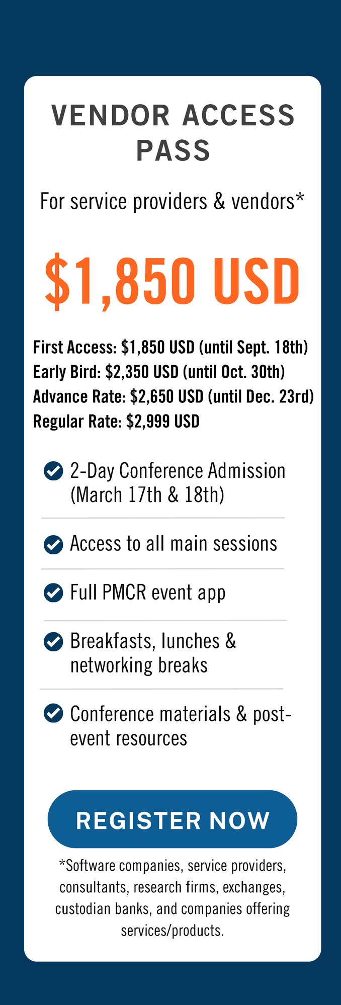 PMCR 2027 Pricing